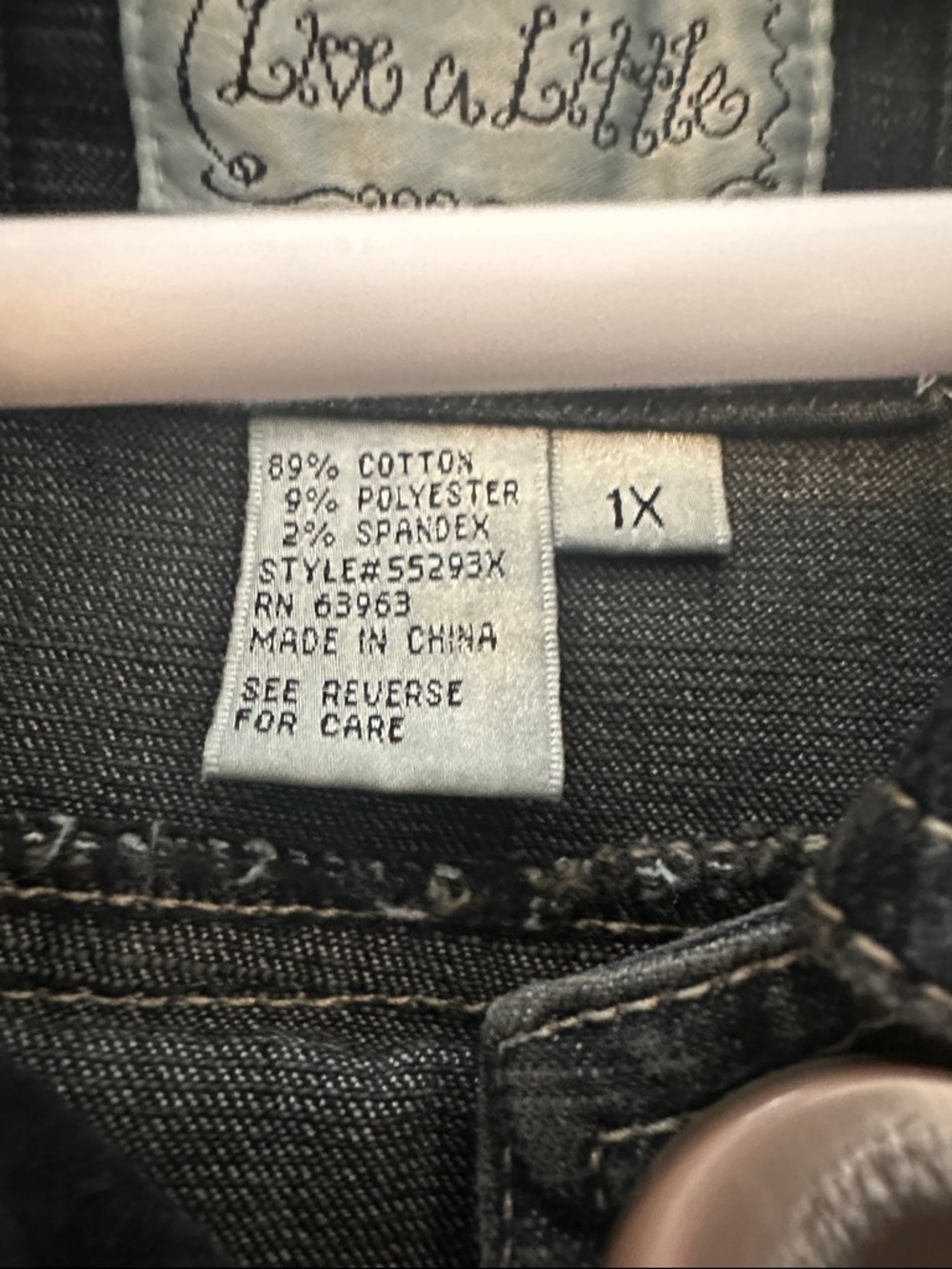 Live a Little Dark Blue Denim Jacket with Statement Buttons - Picture 5 of 7
